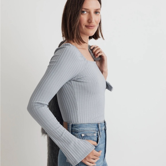 Madewell | NWT Ribbed Square Neck Long Sleeve Tee - Picture 12 of 12
